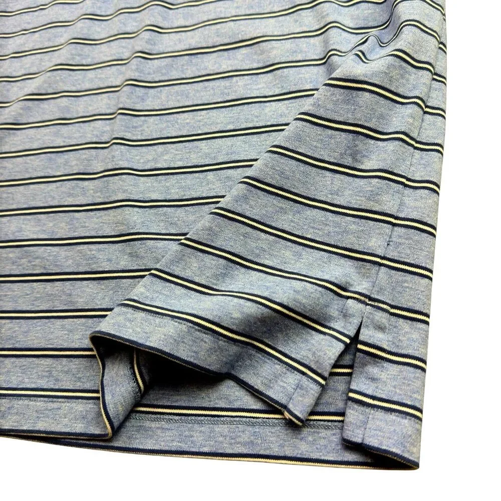 Polo Ralph Lauren Slim Fit Polo Shirt Mens XL Light Blue Stripe Short Sleeve